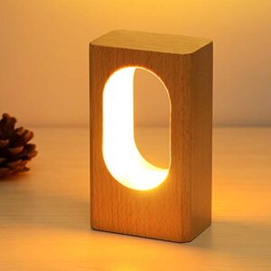 lonrisway led wood desk lamp, bedroom bedside night light, dimmable led lighting, creative home decor table lamp, unique house warmging gift