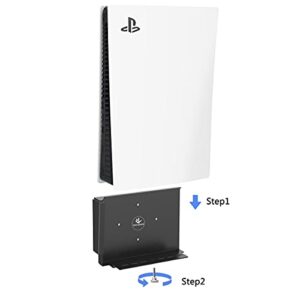 Monzlteck Wall Mount for PS5(Disc and Digital),All Metal Vertical Hanging on Wall, Space Saver, Easy to Install(Black)