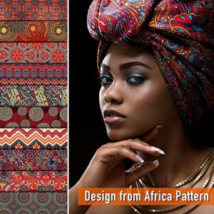 10 Pieces African Fabric Fat Quarters 10 x 10 Inches/ 25 x 25 cm, African Ankara Wax Print Fabric, Ankara Print Fabric for Sewing, Face Covering Make, Craft Projects and Patch Work DIY