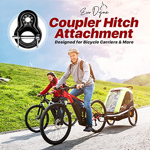 2-Pack Baby Bike Trailer Hitch – Everyday Bike Trailer Coupler Compatible w/Schwinn & Instep Bike Trailer Coupler Attachment – Quick Release Bicycle Trailer Parts for Kids, Pet & Cargo by Evo Dyne