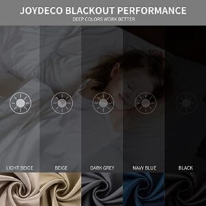 Joydeco Blackout Curtains 84 Inch Length 2 Panels Set, Thermal Insulated Long Curtains& Drapes 2 Burg, Room Darkening Grommet Curtains for Living Room Bedroom Window (W52 x L84 Inch, Black)