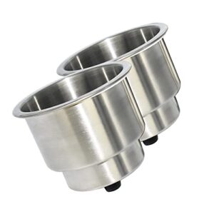 yuanhe 2pcs stainless steel cup drink holder with drain for marine boat rv camper