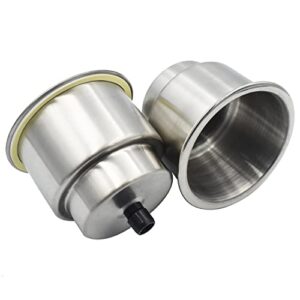 Yuanhe 2pcs Stainless Steel Cup Drink Holder with Drain for Marine Boat RV Camper