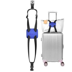 luggage straps bag bungee for luggage， high elastic suitcase adjustable belt bag bungees with buckles (black/blue)
