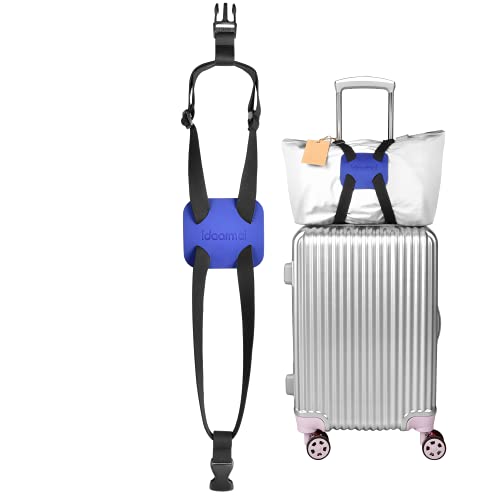 Luggage Straps Bag Bungee for Luggage， High Elastic Suitcase Adjustable Belt Bag Bungees with Buckles (Black/Blue)