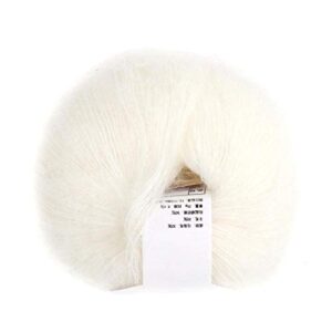 mohair knit soft angora long wool yarn hot with a crochet popular for diy weave(white)