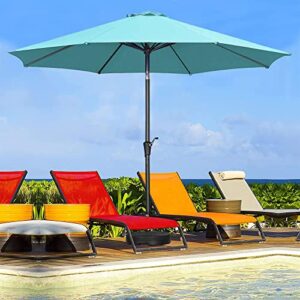 hyd-parts 11 ft large patio umbrella waterproof and sun shade 360-degree outdoor umbrella with tilt and crank (blue)