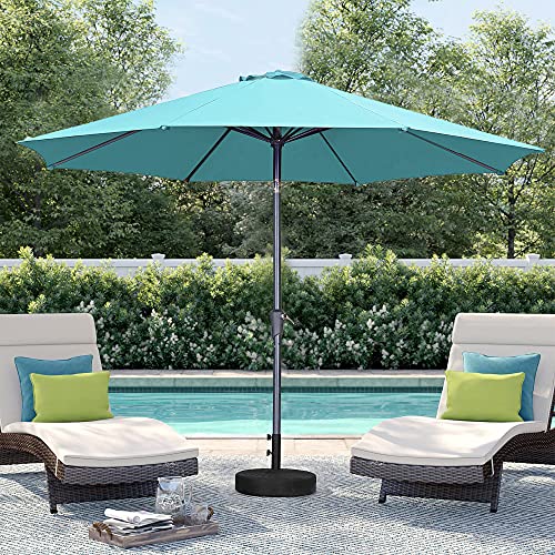 HYD-Parts 11 FT Large Patio Umbrella Waterproof and Sun Shade 360-Degree Outdoor Umbrella with Tilt and Crank (Blue)