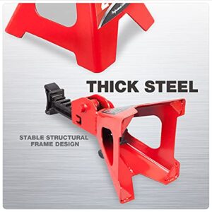 Jack Boss Jack Stands 2 Ton (4,400 LBs) Low Profile Lifting Car Stand, Fit Use for Cars Automotive Sedans, Red, 2 Pack