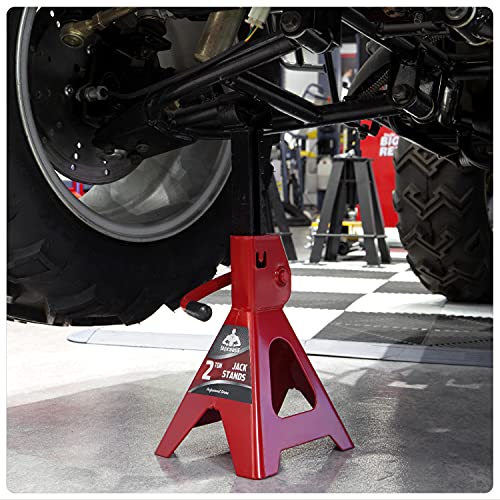 Jack Boss Jack Stands 2 Ton (4,400 LBs) Low Profile Lifting Car Stand, Fit Use for Cars Automotive Sedans, Red, 2 Pack