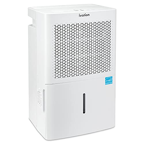 Ivation 4,500 Sq. Ft Energy Star Dehumidifier, Large Capacity Compressor De-humidifier for Extra Big Rooms and Basements w/Continuous Drain Hose Connector, Humidity Control, Auto Shutoff and Restart