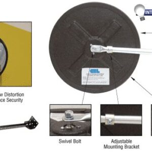 CRL PLXR26 26" Diameter Circular Heavy-Duty Clear Plexiglas Convex Mirror