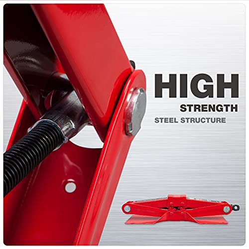 Jack Boss Car Scissor Jack 1.5 Ton 3,300 lbs Capacity Steel Portable Tire Jack with Handle Mounts Durable Leveling Jacks for Car Truck Sedans MPV