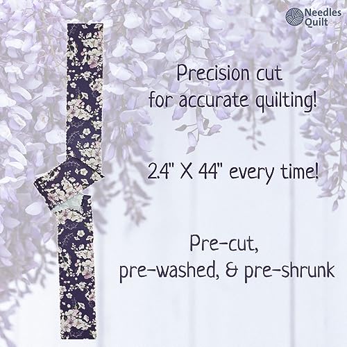 Needles Quilt Studio - 2.5" Precut 40 Fabric Strip Bundle (Amethyst Garden) | Cotton Strips Bundles for Quilting - Jelly Rolls for Quilting Fabrics Quilters & Sewing - Jellyroll Cloth for Quilts