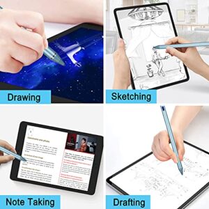 Active Stylus Pens for Touch Screens,1.5mm Fine Point Rechargeable Digital Pencil Capacitive Pen Fine Point Stylist Pen Pencil Compatible with i-Phone i-Pad and Other Tablets (Blue)