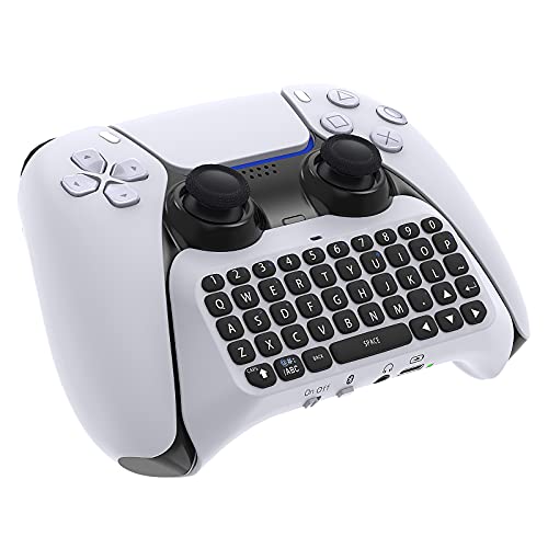 Klipdasse Wireless Keyboard for PS5 Controller, Bluetooth 3.0 Mini Chatpad Message Game Keyboard Keypad Built-in Speaker with 3.5mm Audio Jack for Messaging and Gaming Live Chat, for Playstation 5