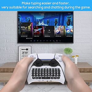 Klipdasse Wireless Keyboard for PS5 Controller, Bluetooth 3.0 Mini Chatpad Message Game Keyboard Keypad Built-in Speaker with 3.5mm Audio Jack for Messaging and Gaming Live Chat, for Playstation 5