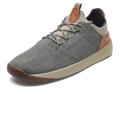 OLUKAI Nanea Li Men's Sneaker Shoes, Weather-Resistant & Breathable Canvas, Comfort Fit & Wet Grip Rubber Soles, Banyan/Mineral, 10.5