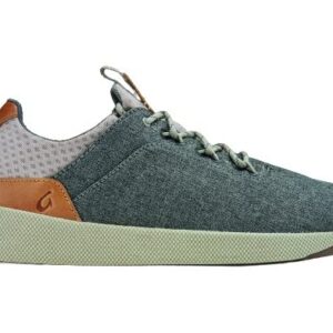 OLUKAI Nanea Li Men's Sneaker Shoes, Weather-Resistant & Breathable Canvas, Comfort Fit & Wet Grip Rubber Soles, Banyan/Mineral, 10.5