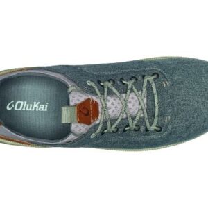 OLUKAI Nanea Li Men's Sneaker Shoes, Weather-Resistant & Breathable Canvas, Comfort Fit & Wet Grip Rubber Soles, Banyan/Mineral, 10.5