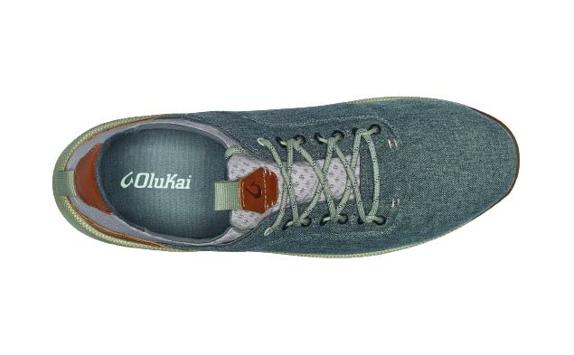 OLUKAI Nanea Li Men's Sneaker Shoes, Weather-Resistant & Breathable Canvas, Comfort Fit & Wet Grip Rubber Soles, Banyan/Mineral, 10.5