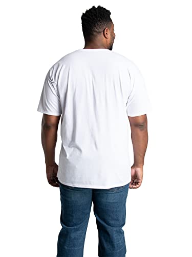 Fruit of the Loom Men's Big & Tall Eversoft Cotton Short Sleeve T Shirts, Breathable & Moisture Wicking with Odor Control, White, 3X-Large Big