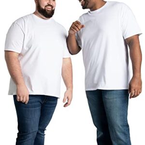 Fruit of the Loom Men's Big & Tall Eversoft Cotton Short Sleeve T Shirts, Breathable & Moisture Wicking with Odor Control, White, 3X-Large Big
