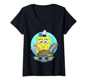 mademark x spongebob squarepants - womens the krusty krab pizza delivery v-neck t-shirt