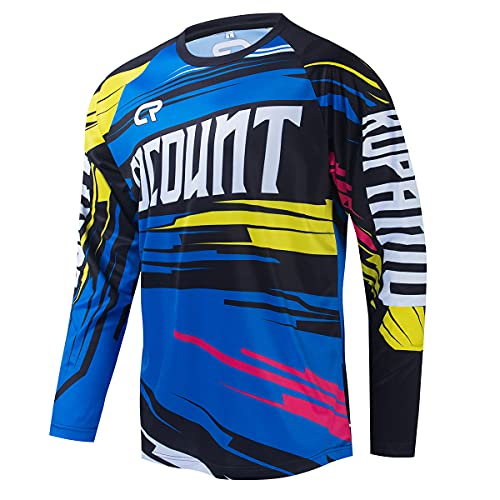 Coconut Ropamo Men's Mountain Bike Jersey Shirt Long Sleeve MTB Jersey Cycling Jersey Downhill Motocross T-Shirt (COSJF-1001, Large)