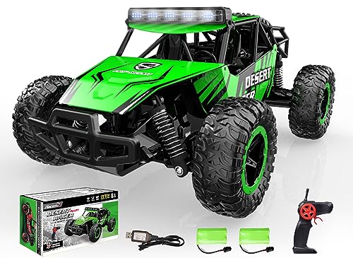 RACENT Remote Control Car, 2.4Ghz High Speed 20KPH RC Cars for Boys, 1:16 Scale All Terrain Monster Truck Off Road RC Truck Electric Toys with Headlight and Rechargeable Batteries for Kids & Adults