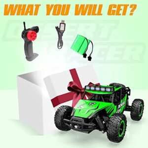 RACENT Remote Control Car, 2.4Ghz High Speed 20KPH RC Cars for Boys, 1:16 Scale All Terrain Monster Truck Off Road RC Truck Electric Toys with Headlight and Rechargeable Batteries for Kids & Adults