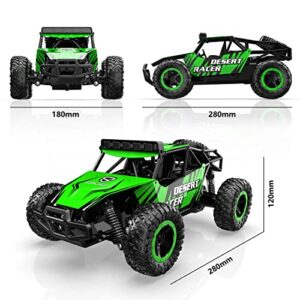 RACENT Remote Control Car, 2.4Ghz High Speed 20KPH RC Cars for Boys, 1:16 Scale All Terrain Monster Truck Off Road RC Truck Electric Toys with Headlight and Rechargeable Batteries for Kids & Adults