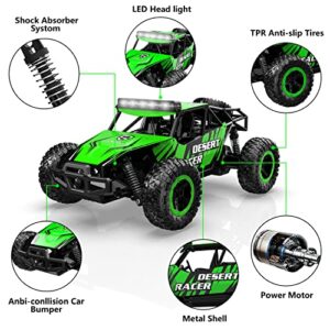 RACENT Remote Control Car, 2.4Ghz High Speed 20KPH RC Cars for Boys, 1:16 Scale All Terrain Monster Truck Off Road RC Truck Electric Toys with Headlight and Rechargeable Batteries for Kids & Adults