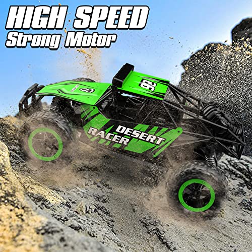 RACENT Remote Control Car, 2.4Ghz High Speed 20KPH RC Cars for Boys, 1:16 Scale All Terrain Monster Truck Off Road RC Truck Electric Toys with Headlight and Rechargeable Batteries for Kids & Adults