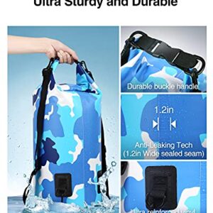 Luxtude Waterproof Dry Bag Backpack, 5L Roll Top Portable Dry Sack Waterproof Bag with Phone Case, Floating Waterproof Dry Bag for Kayaking, Swimming, Boating, Surfing, Hiking, Beach etc.