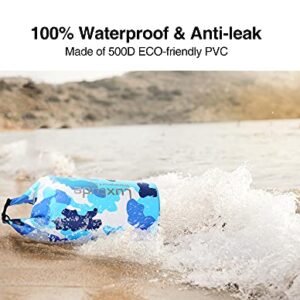 Luxtude Waterproof Dry Bag Backpack, 5L Roll Top Portable Dry Sack Waterproof Bag with Phone Case, Floating Waterproof Dry Bag for Kayaking, Swimming, Boating, Surfing, Hiking, Beach etc.