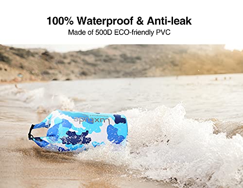 Luxtude Waterproof Dry Bag Backpack, 5L Roll Top Portable Dry Sack Waterproof Bag with Phone Case, Floating Waterproof Dry Bag for Kayaking, Swimming, Boating, Surfing, Hiking, Beach etc.