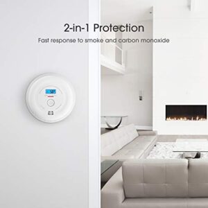 X-Sense 10-Year Battery Smoke and Carbon Monoxide Detector with LCD Display, Dual Sensor Smoke and CO Alarm Complies with UL 217 & UL 2034 Standards, Auto-Check, SC08, 5-Pack