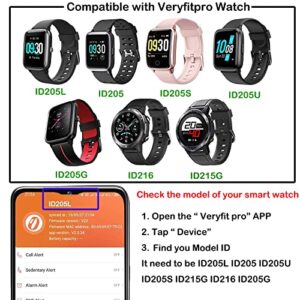 ViCRiOR Bands Compatible with 19mm ID205L Veryfitpro SmartWatch Stainless Steel + Mesh Strap Bracelet Replacement Band for ID205L, ID205G ID205 ID205U ID205S, Rose Gold