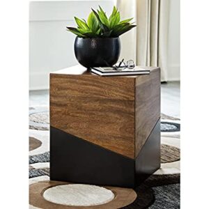 Signature Design by Ashley Trailbend Eclectic Accent End Table, Brown & Gunmetal
