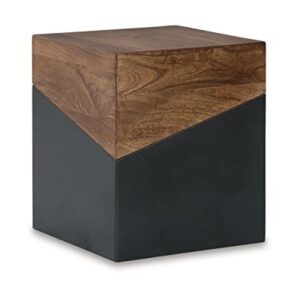 Signature Design by Ashley Trailbend Eclectic Accent End Table, Brown & Gunmetal