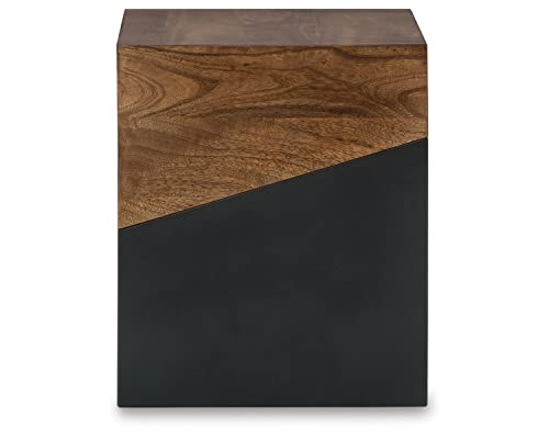 Signature Design by Ashley Trailbend Eclectic Accent End Table, Brown & Gunmetal