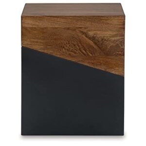 Signature Design by Ashley Trailbend Eclectic Accent End Table, Brown & Gunmetal