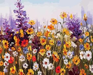 tumovo paint by number for adult, painting by number kits on canvas, diy color flowers oil painting acrylic paints, flameless paint by numbers for adults and kids beginner 16x20 inch