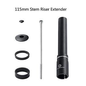 Teyssor Bike Stem Riser 115mm 180mm 210mm Adjustable Bike Fork Stem Extender,Aluminium Alloy Bicycle Handlebar Raiser Head Up Adapter Suitable for Road Bike,Mountain Bikes,MTB,BMX