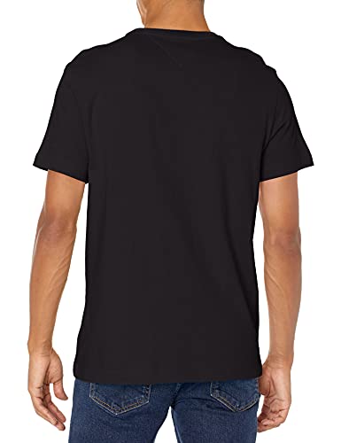 Tommy Hilfiger mens Short Sleeve Logo T-shirt T Shirt, Jet Black, Large US