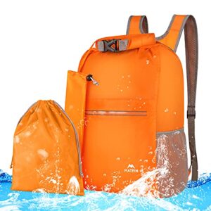 dry bag, marine dry sack waterproof backpack with small wet bags for kayaking floating swimming boating, lightweight paddle board casual daypack for hiking camping 2pcs set friendship gift, orange
