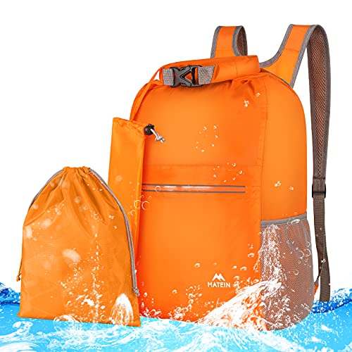 Dry Bag, Marine Dry Sack Waterproof Backpack with Small Wet Bags for Kayaking Floating Swimming Boating, Lightweight Paddle Board Casual Daypack for Hiking Camping 2pcs Set Friendship Gift, Orange