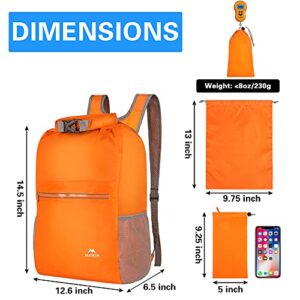 Dry Bag, Marine Dry Sack Waterproof Backpack with Small Wet Bags for Kayaking Floating Swimming Boating, Lightweight Paddle Board Casual Daypack for Hiking Camping 2pcs Set Friendship Gift, Orange