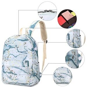 Bluboon Teen Girls School Backpack Kids Bookbag Set with Lunch Box Pencil Case Travel Laptop Backpack Casual Daypacks (Gray)